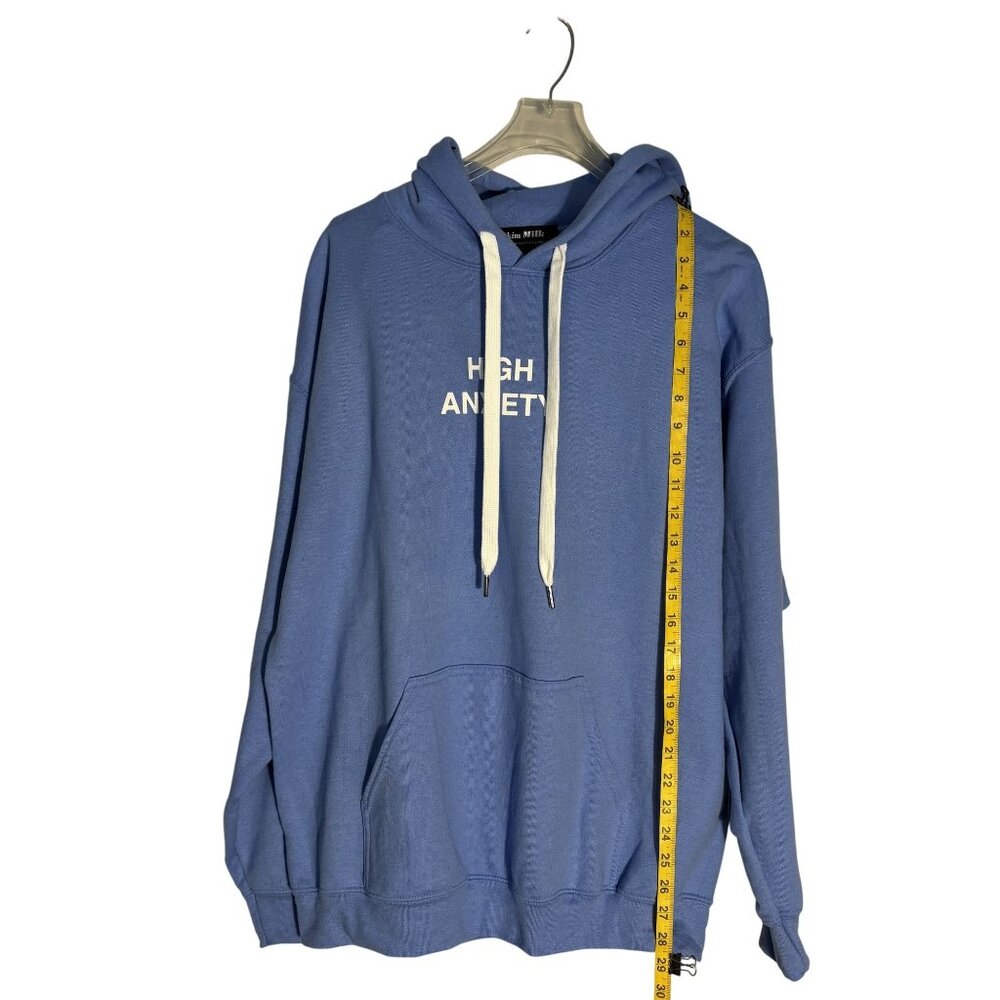 High Anxiety Blue Hoodie By Skim Milk Size Medium - Picture 4 of 8